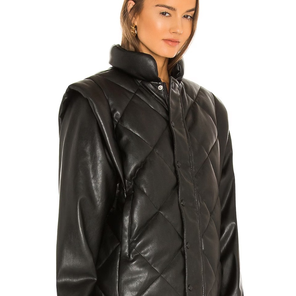 PISTOLA Callista Long Sleeve Puffer Jacket & Vest in Noir Size Small
